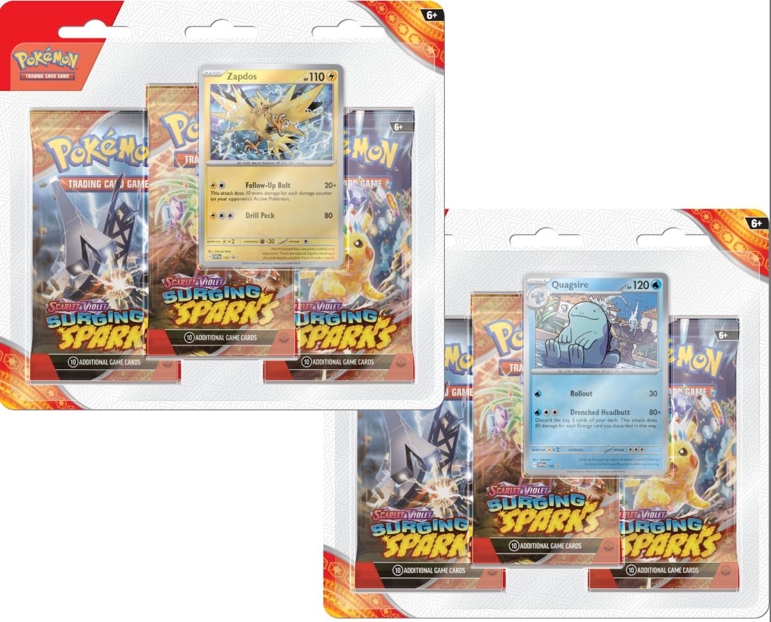 Pokemon Scarlet and Violet 8 Surging Sparks 3-Pack Blister